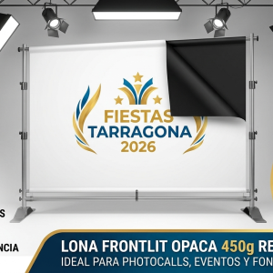 Lona Frontlit Opaca Premium 450g (Reverso Negro)